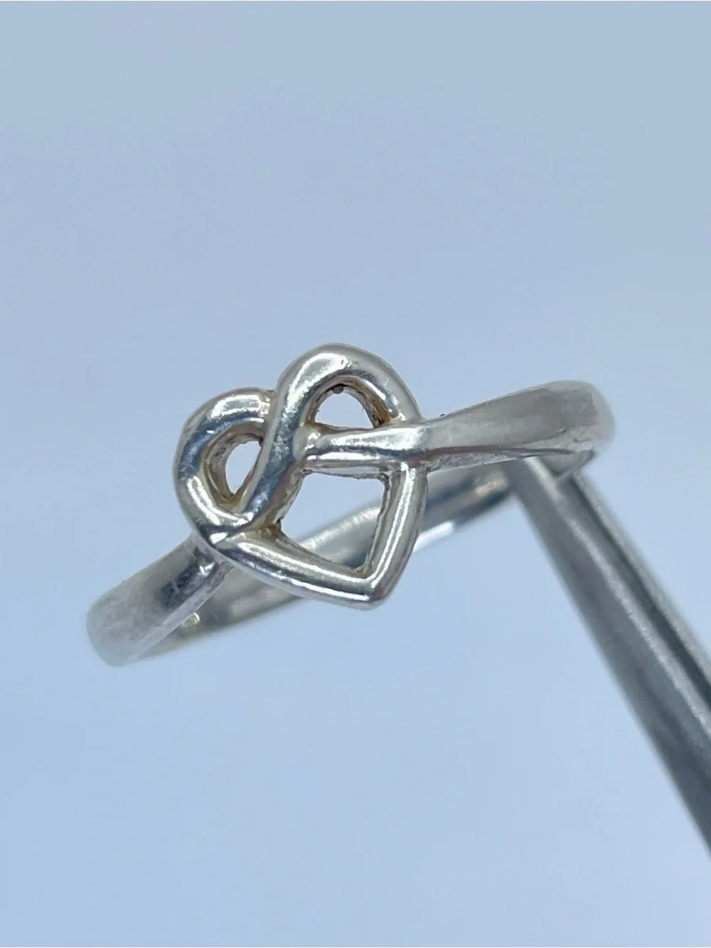 925 Sterling Silver Infinity Heart Ring Band Sz 7 Minimalist Love Modern Classic